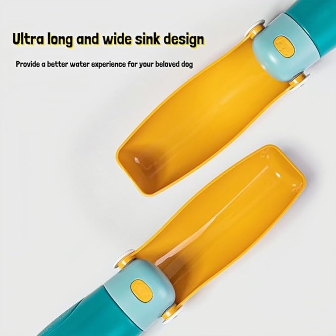 Dog Water Bottle Portable Puppy Travel Foldable Water Bottle Leak Proof Water Dispenser for Pet Cats Walking Hiking Travel Food Grade Plastic-Blue 9 oz