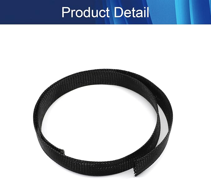 Jutagoss PET Expandable Braided Cable Sleeve, 3.28ft - 1.18 inch Black Cable Management Sleeve, Wire Loom Tube Cord Protector for USB Cable, Power Cord, Audio Video and More, 1Pc