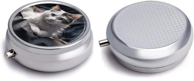 Pill Box Portable The Pet on The Mattress Pill Case Cute Pill Organizer for Vitamins Supplements