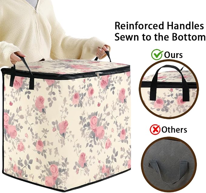 2pcs blanket storage bag for under bed,closet organizers 95L | clothing sweater sheet bedding comforter duvet quilt pillow toy storage bags with lids,dorm room essentials for containers