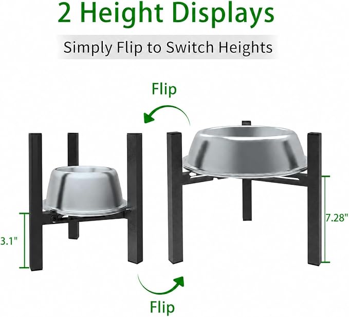 Adjustable Width Dog Bowl Holder - Single Bowl Feeder for Medium to Large Breed Dogs, fits Bowls from 8-11 inches, Sturdy Metal Construction, Ergonomic Design (Bowl not Included) (1-Pack)