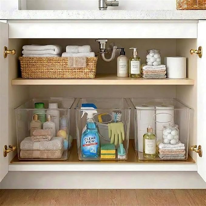 Sorbus Clear Storage Bins 2 Pack Extra Large – BPA-Free Clear Bins for Organizing Pantry, Toys & Laundry | Clear Storage Containers with Handles, 13.75x9.75x8.75