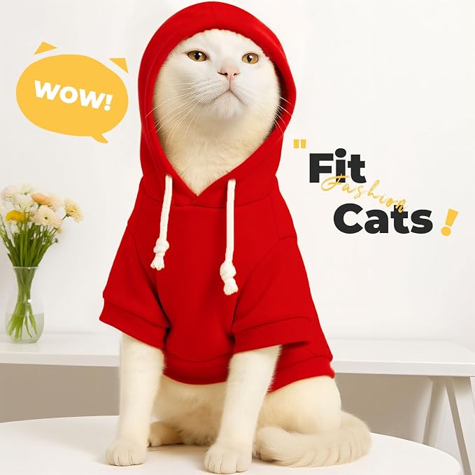 PETCARE Basic Dog Hoodie Sweaters for Small Medium Large Dogs Cats Puppy Clothes Soft Warm Fleece Dog Hoodies Sweatshirt with Small Pockets Fall Winter Chihuahua Dachshund Golden Retriever Outfits