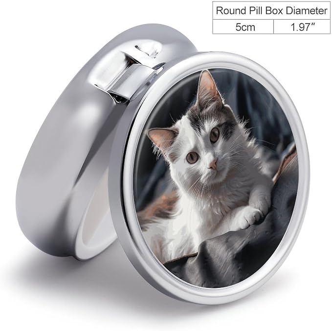 Pill Box Portable The Pet on The Mattress Pill Case Cute Pill Organizer for Vitamins Supplements