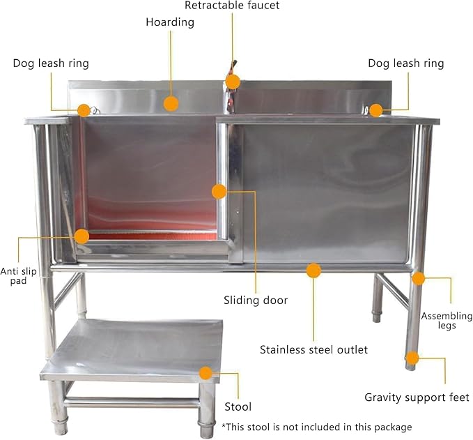 Pet Grooming Salon,Dog Grooming Tub,Dog Bathtub,Washing Sink for Home,Stainless Steel Dog Cat Washing Station for Large Dogs,Pet Dog Bathing Station,Dog Washing Station,Dog Tub,80cm/31in