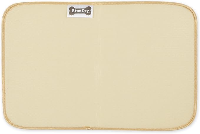 Bone Dry Machine Washable, Ultra Absorbent Pet Mat, 12x18, Taupe Trellis Print