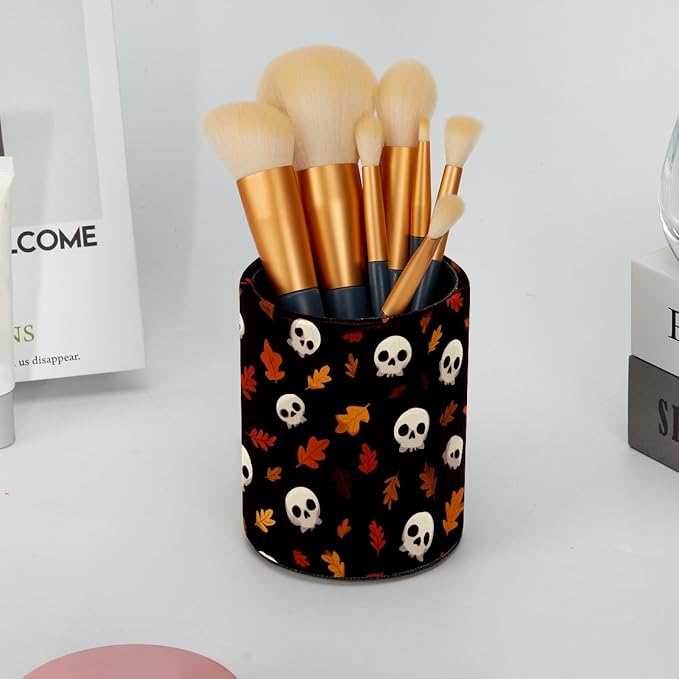 Skull Pen Holder, Pencil Cup Marker Brush Holder Desk Storage Case, Desktop Organizer for School Office Home Supplies
