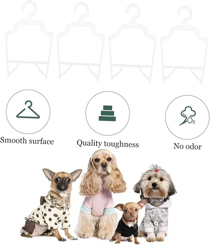 10pcs Dog Clothes Hangers Lightweight Pet Clothing Holders for Dogs and Cats Compact and Sturdy Design for Home and Pet Shop Use