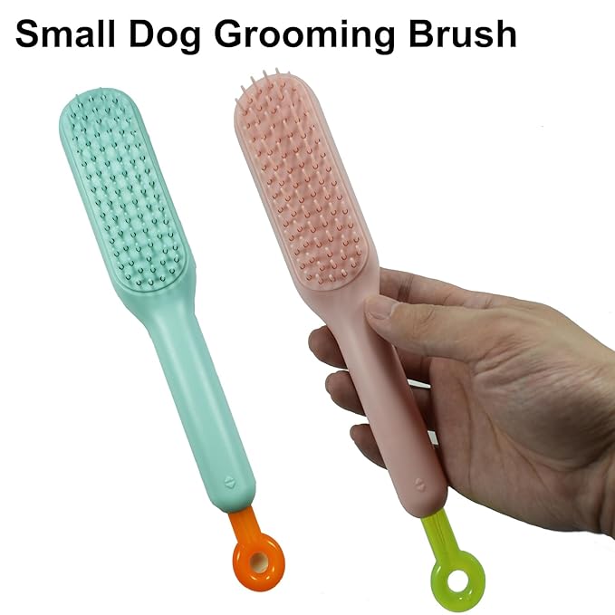 Scalable Small Grooming Dog Brush, Puppy Massaging Hair Brush, for Small Dogs Cats Rabbits of All Hair Types (Mint Green)
