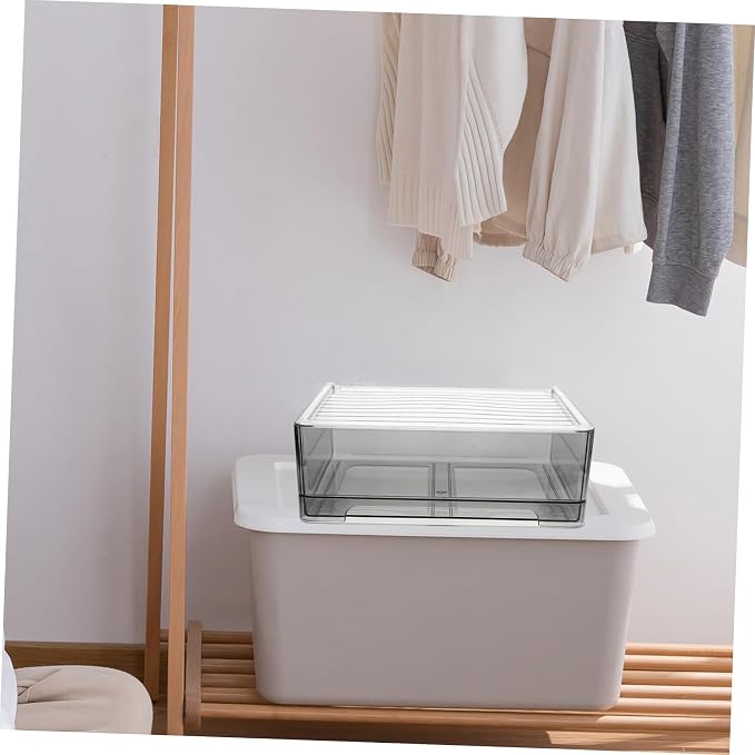 Underwear Organizer Storage Bin Stackable Clothing and Organizer for Bedroom Closet and Dresser Capacity Portable Design Easy Access Grey Includes Labels
