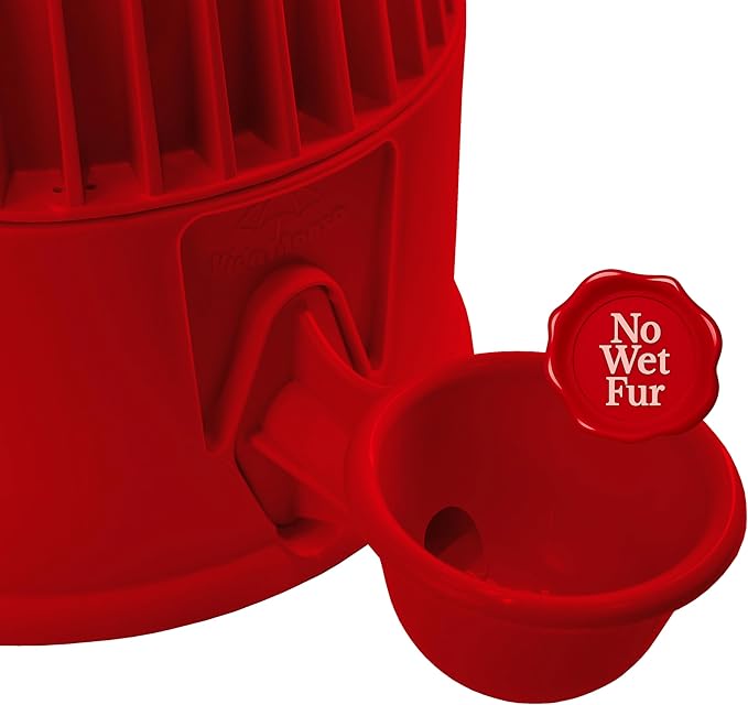 Pet Water Dispenser for Dogs and Cats, 67.6 oz – Gravity-Fed Water Bowl for Clean Drinking, Prevents Wet Fur, BPA-Free Polypropylene, Vida Mansa (Opaque Red)