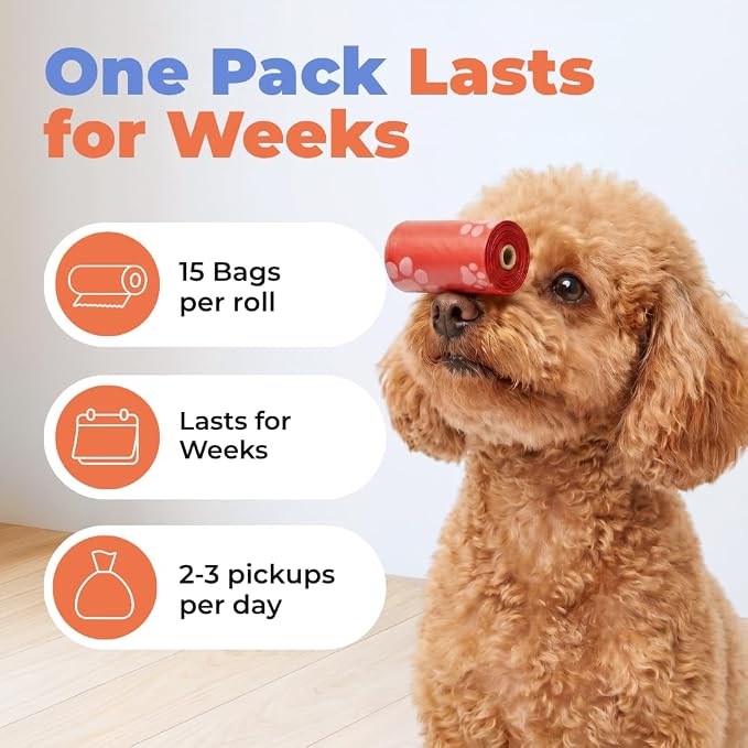 Best Pet Supplies Poop Bags for Dogs - Assorted Colors, 150 Count | Scented, Leak-proof, Easy-Tear perforations, 15 Thick Bags per roll, Outdoor Walking & Travel, Fits Standard Holders