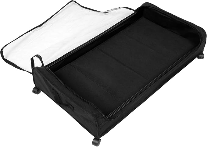 BESTOYARD Bed Storage Organizer with Wheels and Removable Fabric Cover, Metal Frame Clothes Storage Drawer for Bedroom, Pet, Shoes, and Books