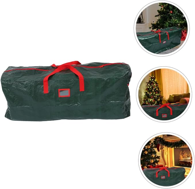 Large Xmas Tree Storage Bag Handles Organizer for Christmas Trees Wreaths Holiday Decorations Sturdy Pet Non-woven for Seasonal Storage