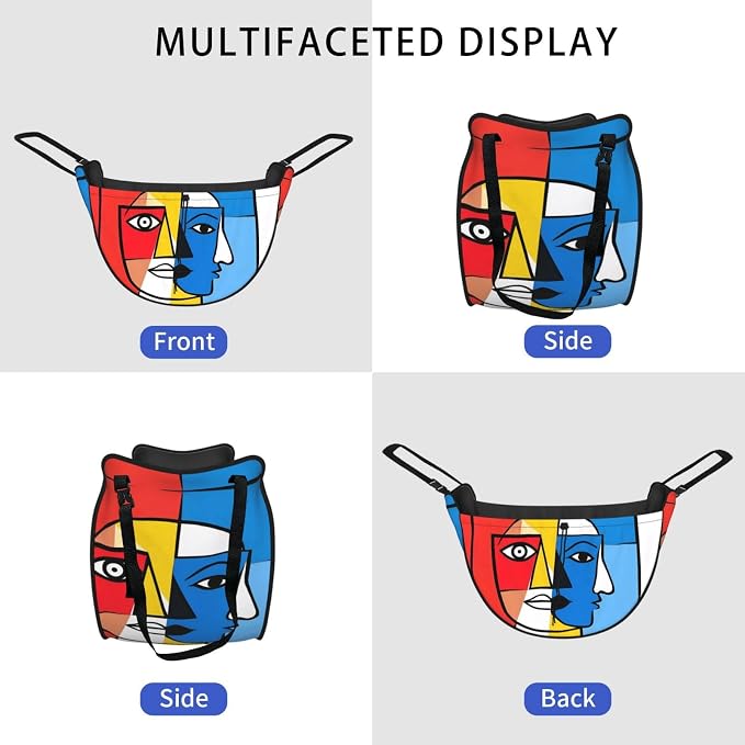 Cubist Face Car Seat Organizer-Backseat Storage Bag for Travel | Waterproof Durable. Holds Snacks Gear Essentials. Fits Most Cars.