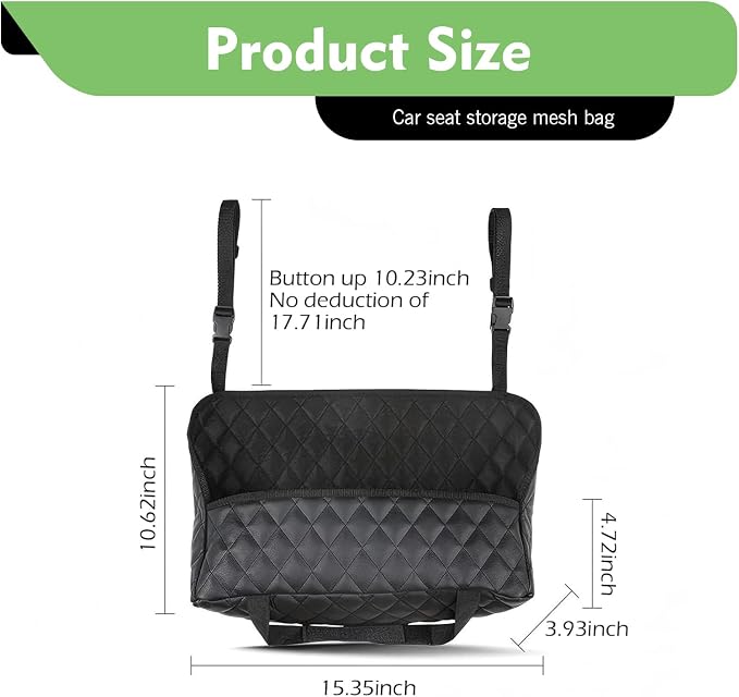 Car Purse Holder Between Seats, Hanging Large Capacity Snack Cup Bag Document Storage Bag, Multi-functional Organizer for Easy Travel, Auto Interior Backseat Barrier (Black #B)