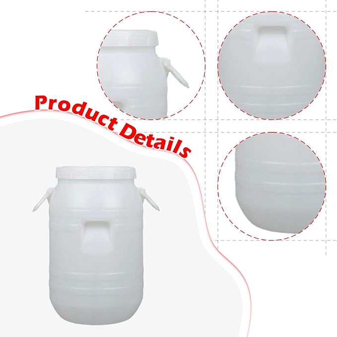 Pp Bucket with Lid Barrel Multifunctional Storage Bin Food Storage Container for Pantry for Rice Pet Food Hotel Bar, 15 L Round