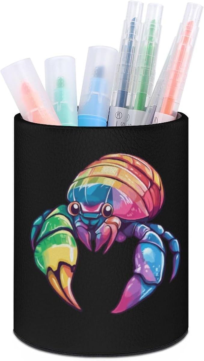 Pet Hermit Crab Colorful Pencil Pen Holder Portable Storage Box Desk Organizer for Home Office
