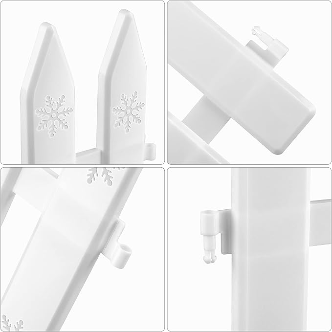 URATOT 20 Pieces Christmas Tree Thick White Plastic Picket Fence for Pets and Kids - Party, Garden, Home Decoration, 12 Inches