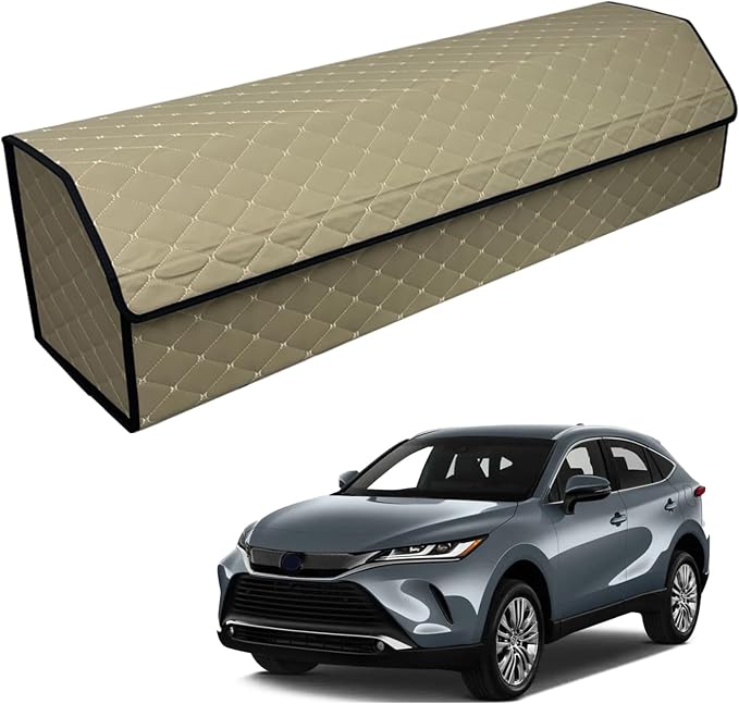 Car Trunk Organizer for For Toyota Venza - Custom Fit,Easy Installation，Large Space Outdoor Trunk Organizer with Leather,Hook and Loop Fastener,4-Layer Cover,For Toyota Venza 2021-2024