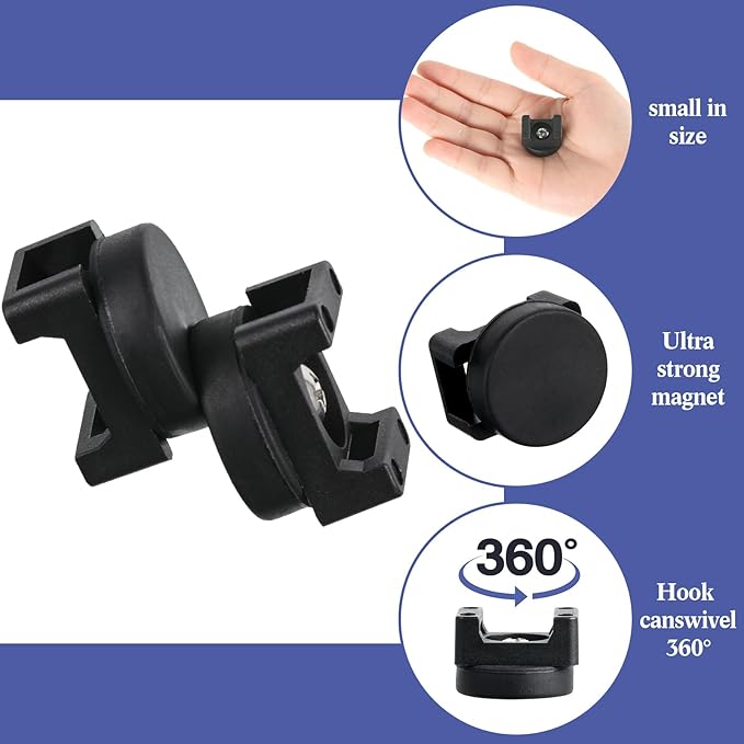 Yookeer 40 Pcs Magnetic Zip Tie Mount Cable Clips Black,22 Mm | Multipurpose Cable Clips Wire holder for Electrical Wiring, Magnet Base for Metal Surfaces, Without Drilling, Reusable