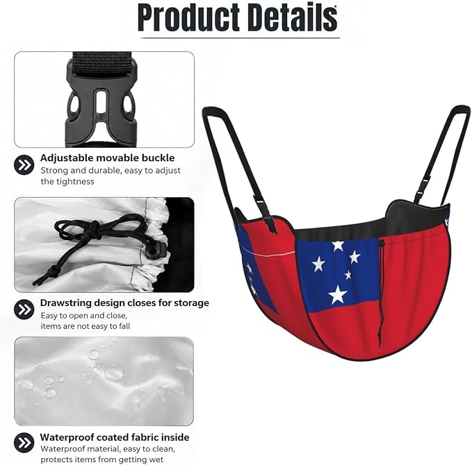 Flag of Samoa Car Seat Organizer-Backseat Storage Bag for Travel | Waterproof Durable. Holds Snacks Gear Essentials. Fits Most Cars.
