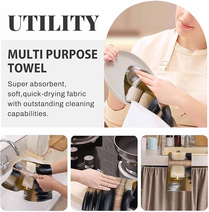 Zen Kitchen Towels Set of 2 Basalt Stones Spa Oil On Wood Dish Towels Absorbent Soft Hand Tea Bar Towels for Farmhouse Home Decor 16"X24"