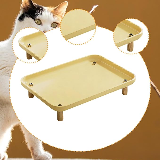 Elevated Shelf, Cat Bowl Stand Pet Food Table Washable Pet Feeding Bowl Stand Raised Puppy Feeder Stands, for Water Dispenser