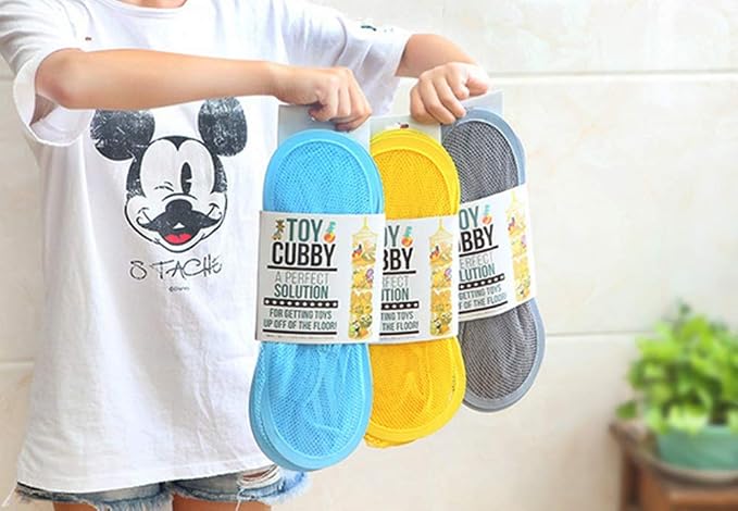 Leoyoubei 2 Pack Foldable Hanging Basket Organize The Suspension of Storage Items, Mesh Hanging Storage with 4 Compartments,Organizing Children's Toys,Shawls,Hats and Mittens,43.5” x 12” Gray