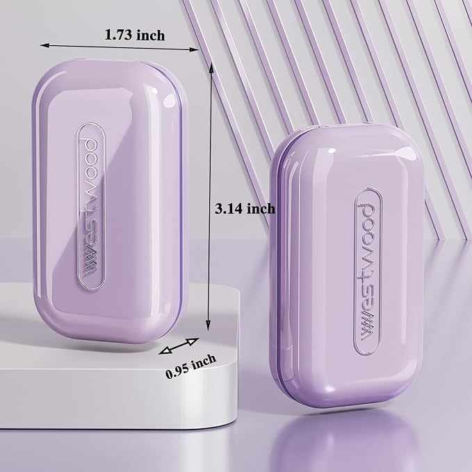 DUBSTAR Pill Cutter Splitter for Small and Tiny Large Pills Portable Purple | Pill Cutters with Removable Silicone Pad, Tablet Splitters Cuts Vitamins Tablets for Purse Pocket