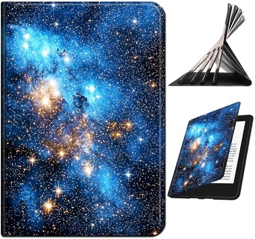 for Samsung Galaxy Tab A 8.0" 2017 SM-T380/T385 Case | Slim Leather Smart Cover with Multi-Angle Anti-Slip Stand [Auto Wake/Sleep] Shell for Women Men, Blue Galaxy