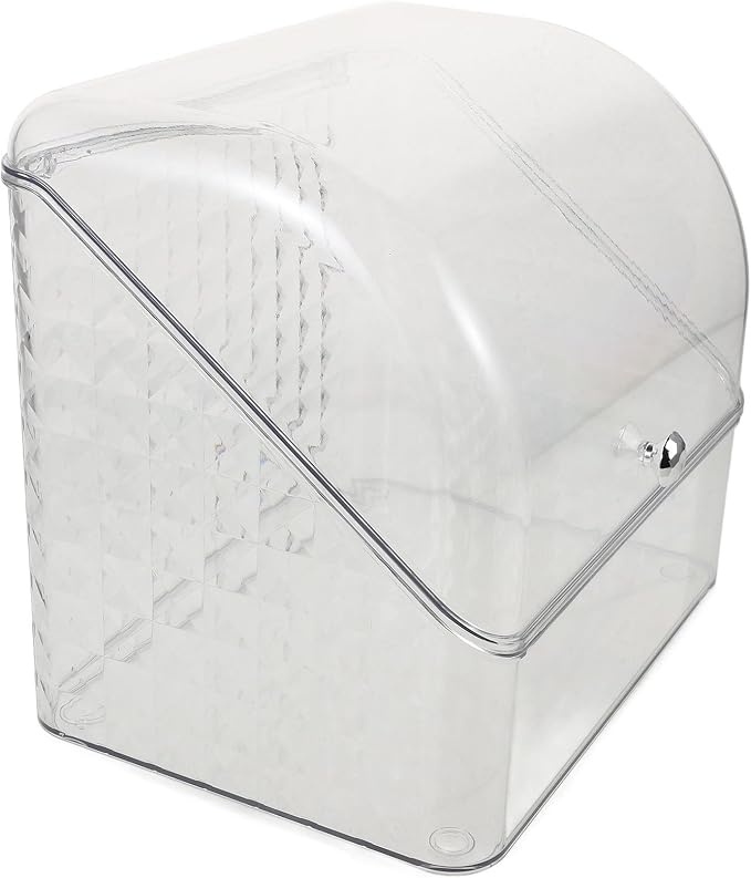 MAGICLULU Makeup Organizer with Lid for Cosmetic Storage and Protection | Pet and Pp Construction, Spacious Categorization, Elegant Style, Versatile Vanity Countertop Dresser Top Use