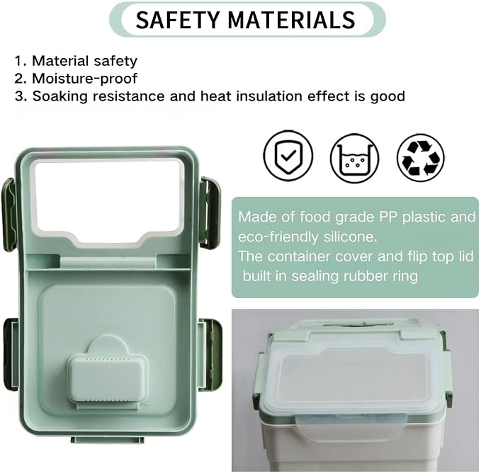 Rice Storage Container 25 lbs, 2 Packs Large Flour Storage Containers with Seal Locking Lid & Wheels, BPA Free Rice Dispenser, Measuring Cup | Scoop, for Sugar Cereal Dry Food -Green