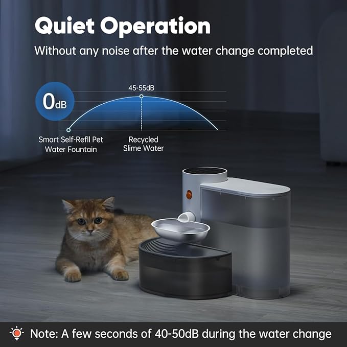 Petgravity Smart Cat Water Dispenser - Stainless Steel Water Bowl, Self-Refill Cat Water Fountain Automatic Water Dispenser for Cats & Small Dogs, 3.5L/118.4oz