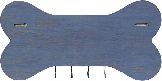 Rooms Organized Personalized Live Love Bark Wall Mounted Dog Bone Pet Leash Rack,Dog Collar Holder New Home Decor Gift Ideas and 4 Hooks 16" L x 8" H 2.5." deep (Classic Grey)