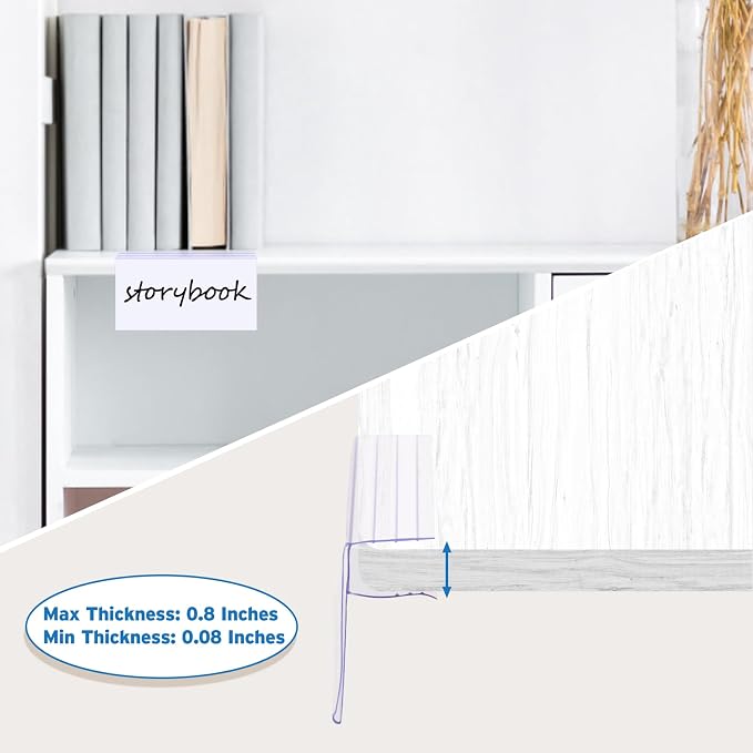 Meetory Shelf Label Holder,100PCS Reusable Plastic Wire Shelf Label Holder,Clear Shelf Tags for Wire Shelving for Shopping Mall，Retail Store with Insert Card