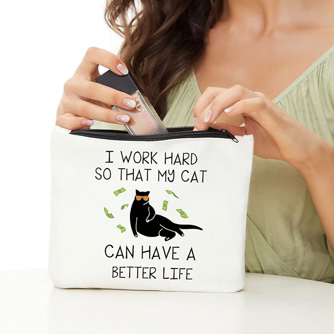 Cat Lover Gifts for Women, Funny Cat Makeup Bag,Cute Cats Gift Cosmetic Bag | Travel Toiletry Bags, Cats Mom Accessories Stuff for Teens Girls Pet Lover Daughter Birthday Friendship Cosmetic Pouch