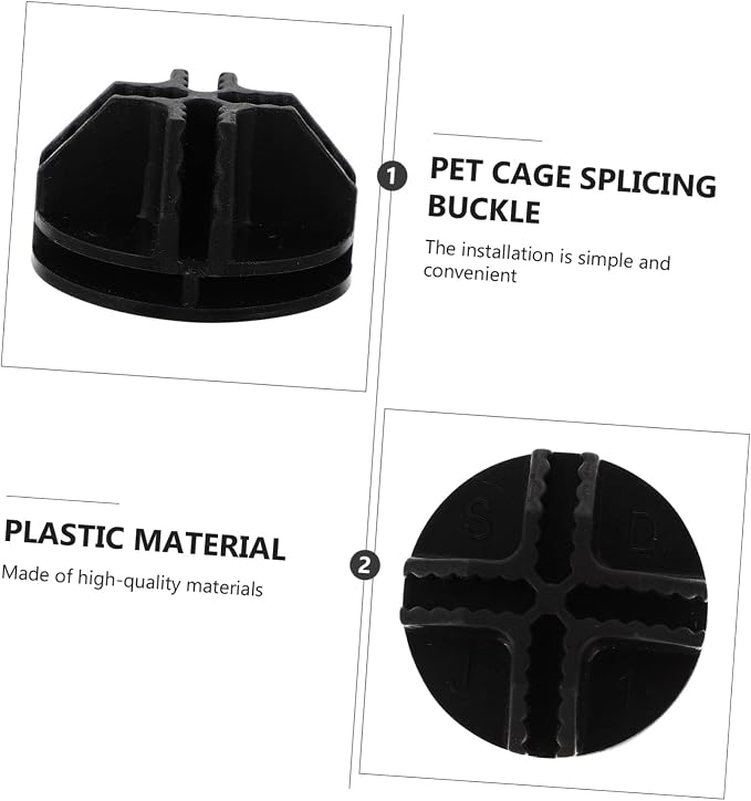 FOMIYES Pet Cage Buckles 12Pcs Plastic Connectors for Dog Playpen Panels Portable Black Clips for DIY Wire Grid Assembly and Home Storage