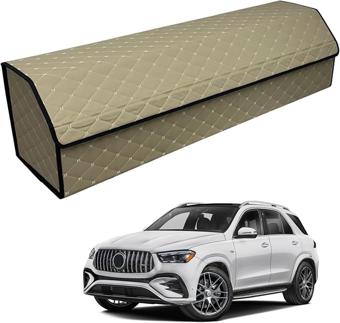 Car Trunk Organizer for For MB CLA - Custom Fit,Large Space Outdoor Trunk Organizer with Leather,Hook and Loop Fastener,4-Layer Cover,For MB CLA 250 2017-2019