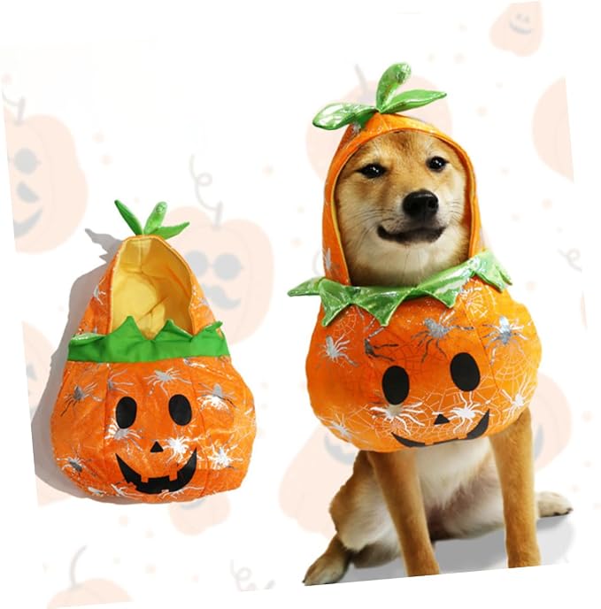 Toddmomy Halloween Pumpkin Dog Costume for Cats and Dogs Adorable Wear-Resistant Pet Apparel for Halloween Parties Comfortable and Breathable Design Easy to Reusable Outfit