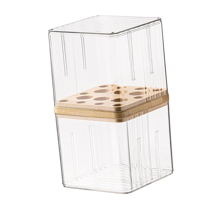 Makeup Pad Storage Case Makeup Brush Organizer Storage Container Cosmetic Remover Pad Organizer Table Top Portable Storage Container PET, for Brushes