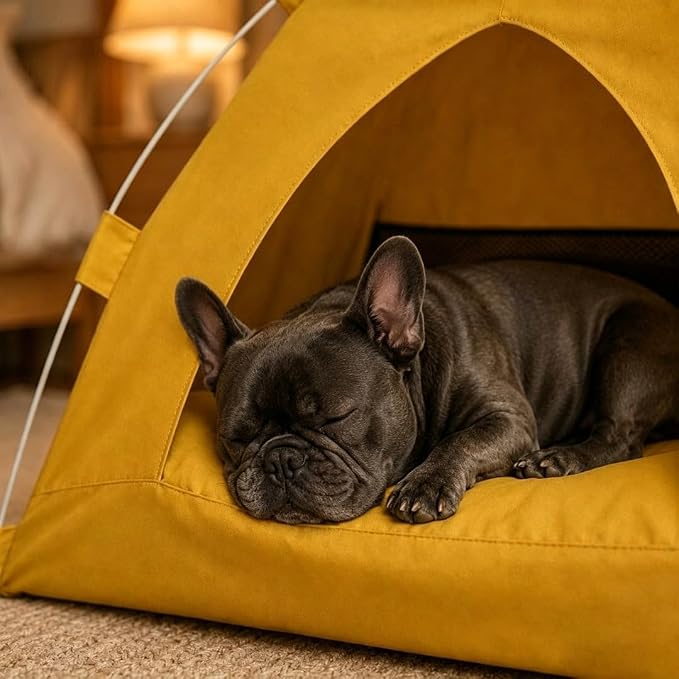 Personalized Dog Cat Pet Tent for Indoor with Name & Paw Print Multicolor (Multi)