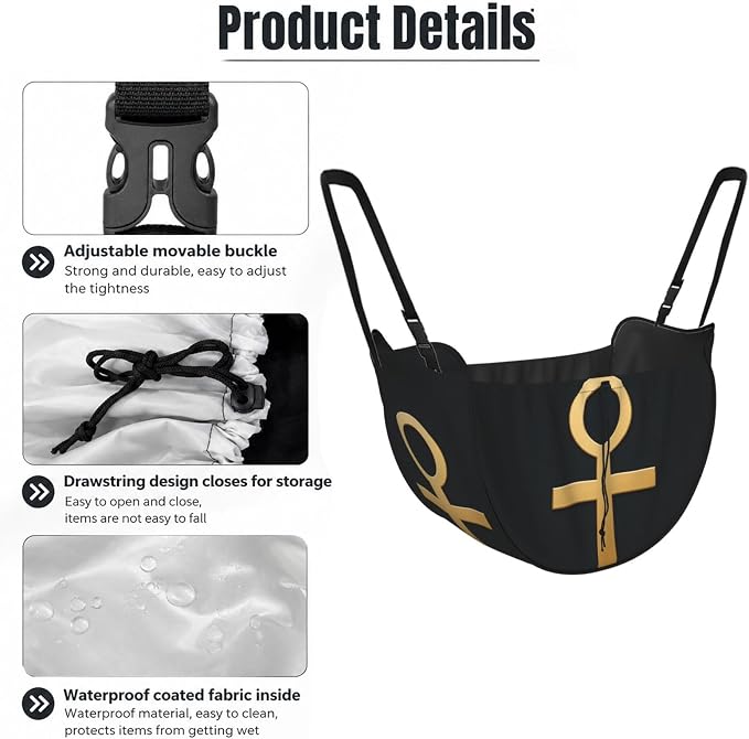 Flat Ankh Cross Car Seat Organizer-Backseat Storage Bag for Travel | Waterproof Durable. Holds Snacks Gear Essentials. Fits Most Cars.