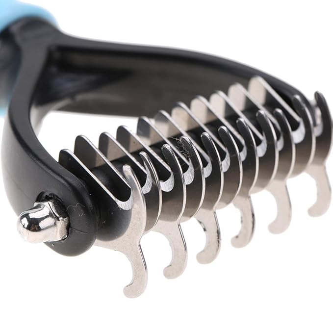 Deshedding Dog Brush, Cat Brush Dog Brush for Shedding Dog Rake Double Sided Undercoat Rake Comb for Detangling, Deshedding Pet Grooming Brush for Small, Medium Dogs and Cats