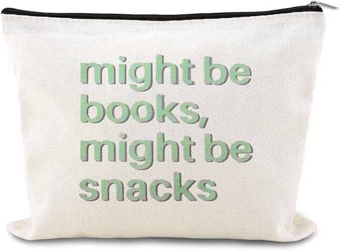 Book Lovers Gift Bag for Women Bookish Canvas Makeup Bag Reading Zipper Pouch Author Writer Reader Accessories Bookworm Book Club Birthday Gift Student Graduation Gifts from Teachers Librarian Pouch