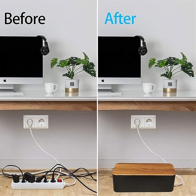 Tv Computer Desktop USB Hub Cord Organizer Box Cable Organizer for Home and Office for Hide Power Strips and Cords (Size : 23.5x11.5x12.2cm) (32x13.5x13cm)