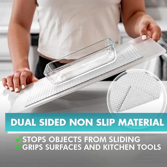 Shelf Liner, Drawer Liner & Kitchen Cabinet Liner – Thick Waterproof Rubber Refrigerator Liners, Fridge Mat, Wire Shelf Cover for Dresser, Pantry, Bathroom, Closet & Toolbox
