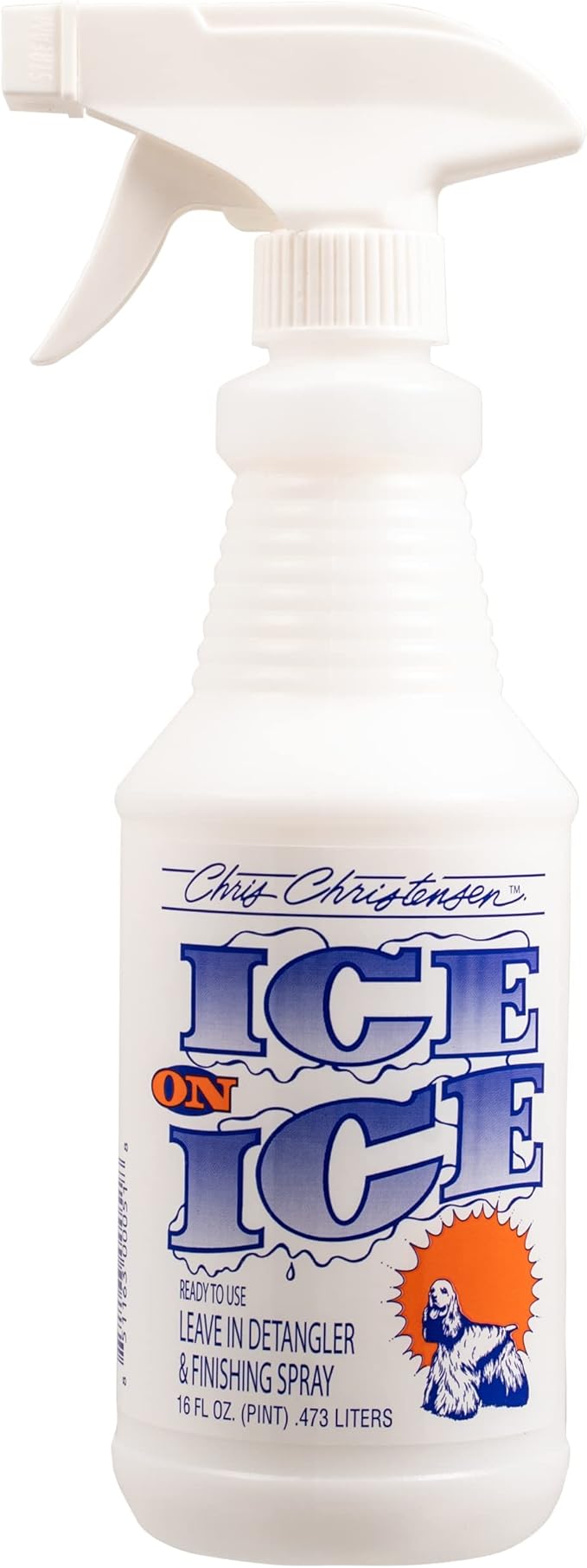 Chris Christensen Universal Slicker Brush and Ice on Ice Finishing Spray Grooming Bundle - Purple, Small - For All Breeds and Coat Types, Detangling, Extra Large Pins, Ready to Use, 16 oz