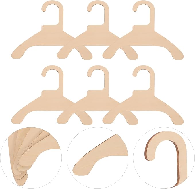 10pcs Small Wooden Pet Clothes Hangers, 6.3in Solid Wood Dog and Cat Clothing Rack, Puppy Apparel Organizer for Closet Storage and Drying