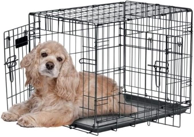 Precision Pet Products Two Door Wire Dog Crate, 24in, for Pets 15-30lbs | Provalue Design with 5-Point Locking System